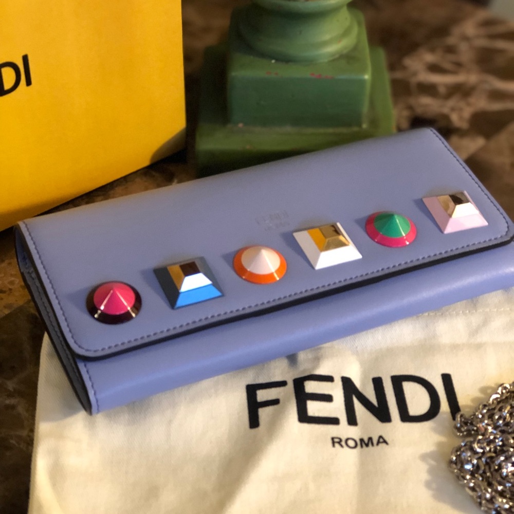 AUTH Fendi Rainbow Studded NEW Clutch Wallet - Picture 3 of 8